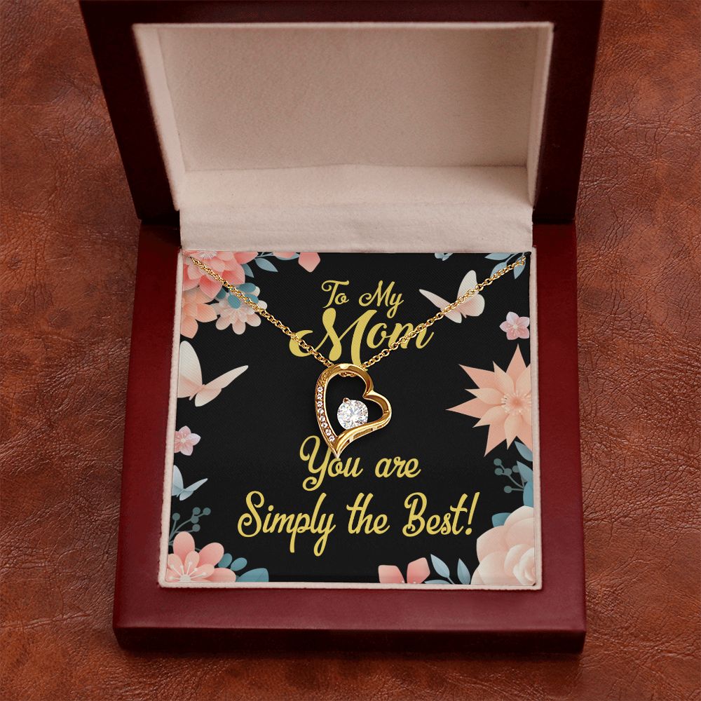 To Mom Simply the Best Forever Necklace w Message Card-Express Your Love Gifts