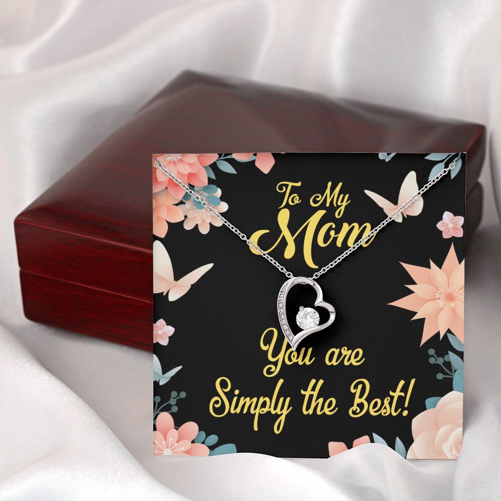 To Mom Simply the Best Forever Necklace w Message Card-Express Your Love Gifts