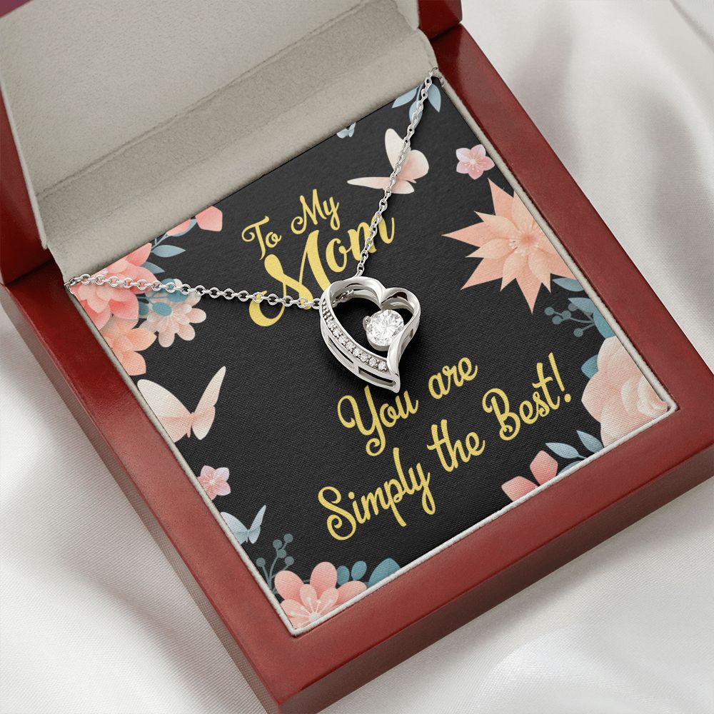 To Mom Simply the Best Forever Necklace w Message Card-Express Your Love Gifts