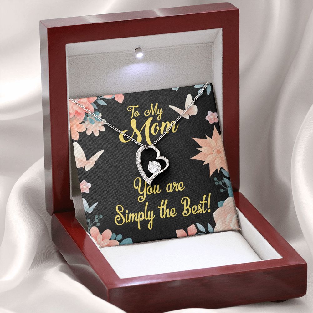 To Mom Simply the Best Forever Necklace w Message Card-Express Your Love Gifts