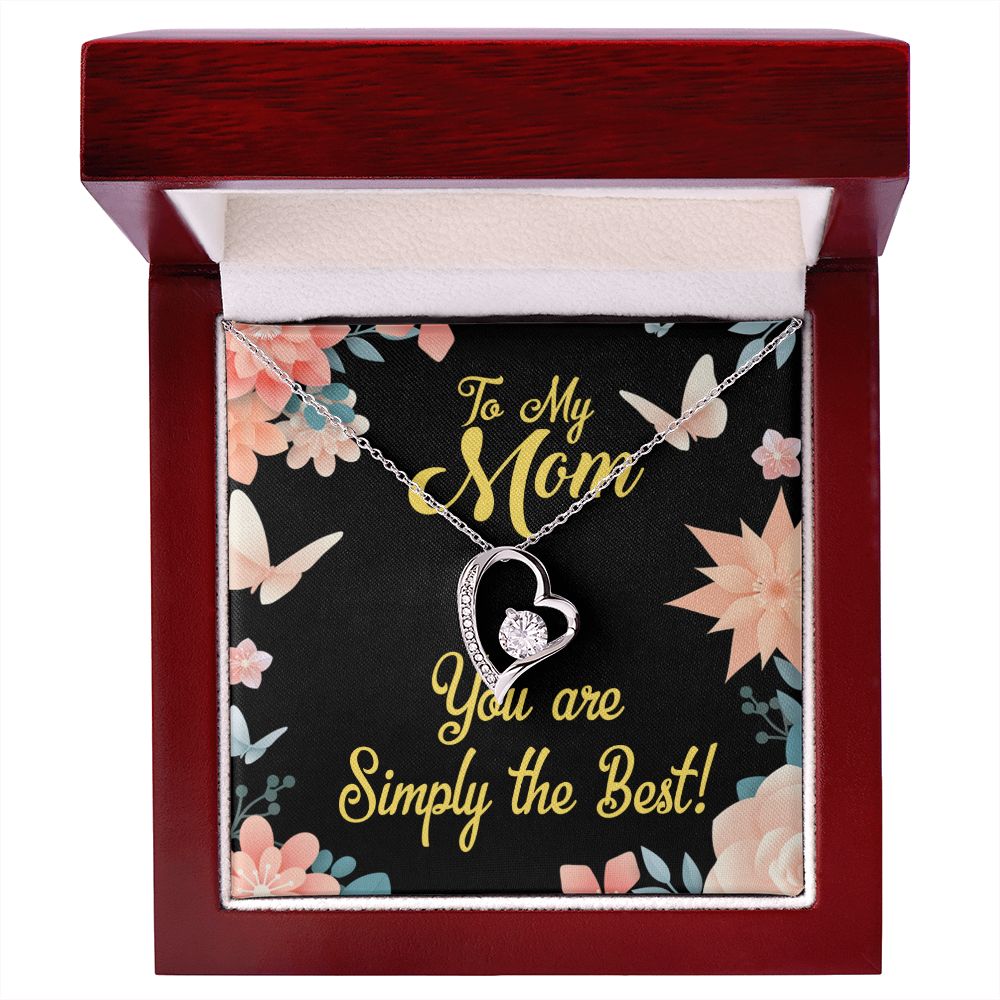 To Mom Simply the Best Forever Necklace w Message Card-Express Your Love Gifts