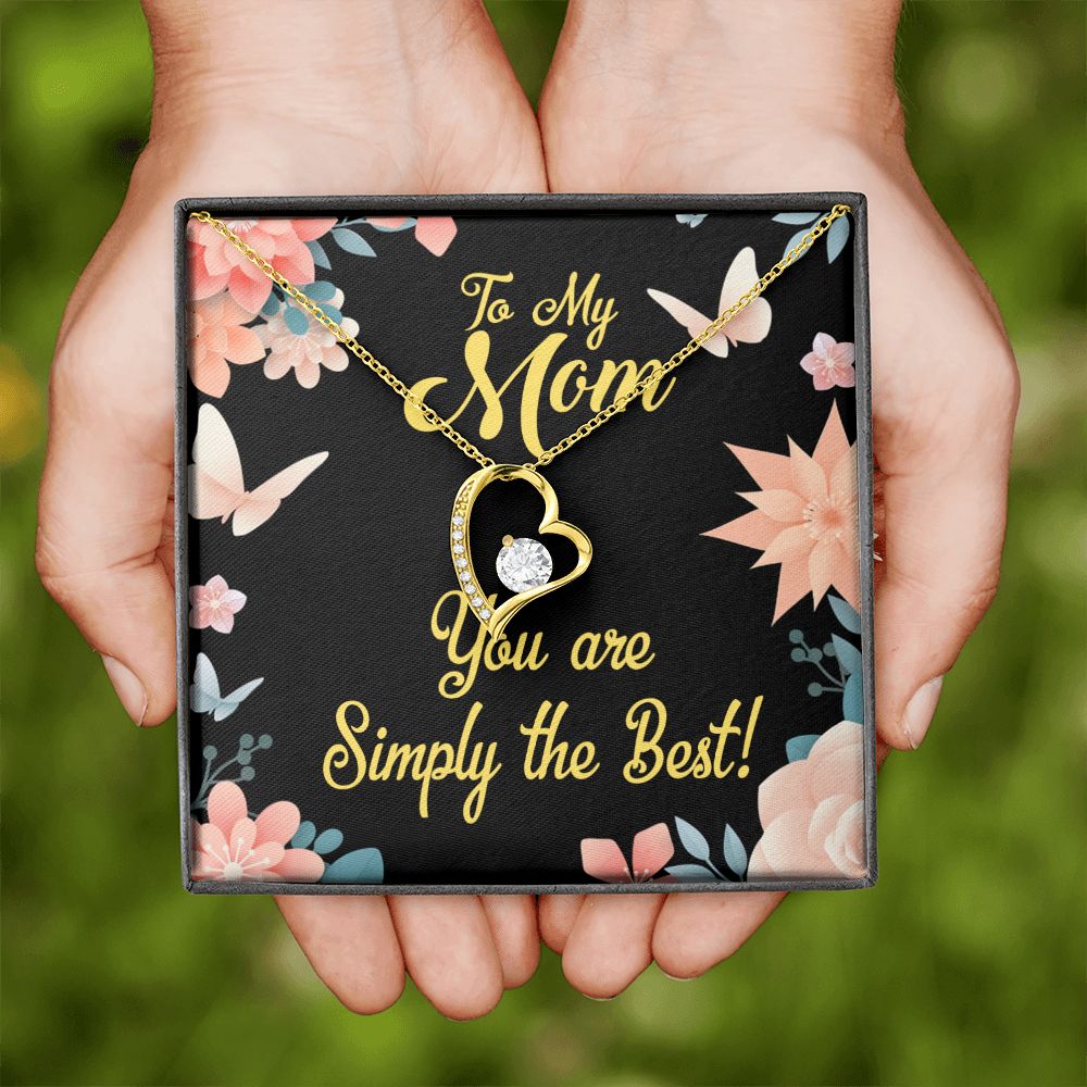 To Mom Simply the Best Forever Necklace w Message Card-Express Your Love Gifts