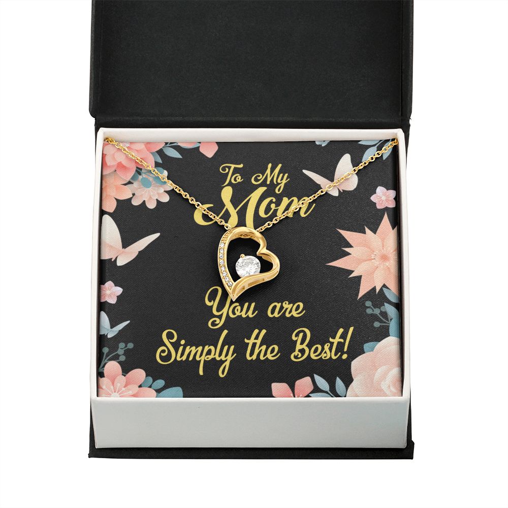To Mom Simply the Best Forever Necklace w Message Card-Express Your Love Gifts