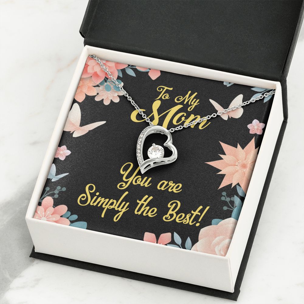 To Mom Simply the Best Forever Necklace w Message Card-Express Your Love Gifts