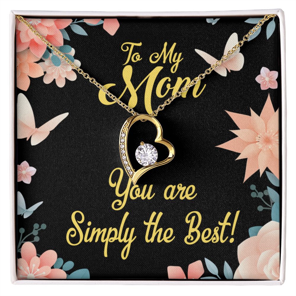 To Mom Simply the Best Forever Necklace w Message Card-Express Your Love Gifts