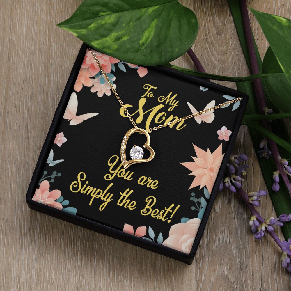 To Mom Simply the Best Forever Necklace w Message Card-Express Your Love Gifts