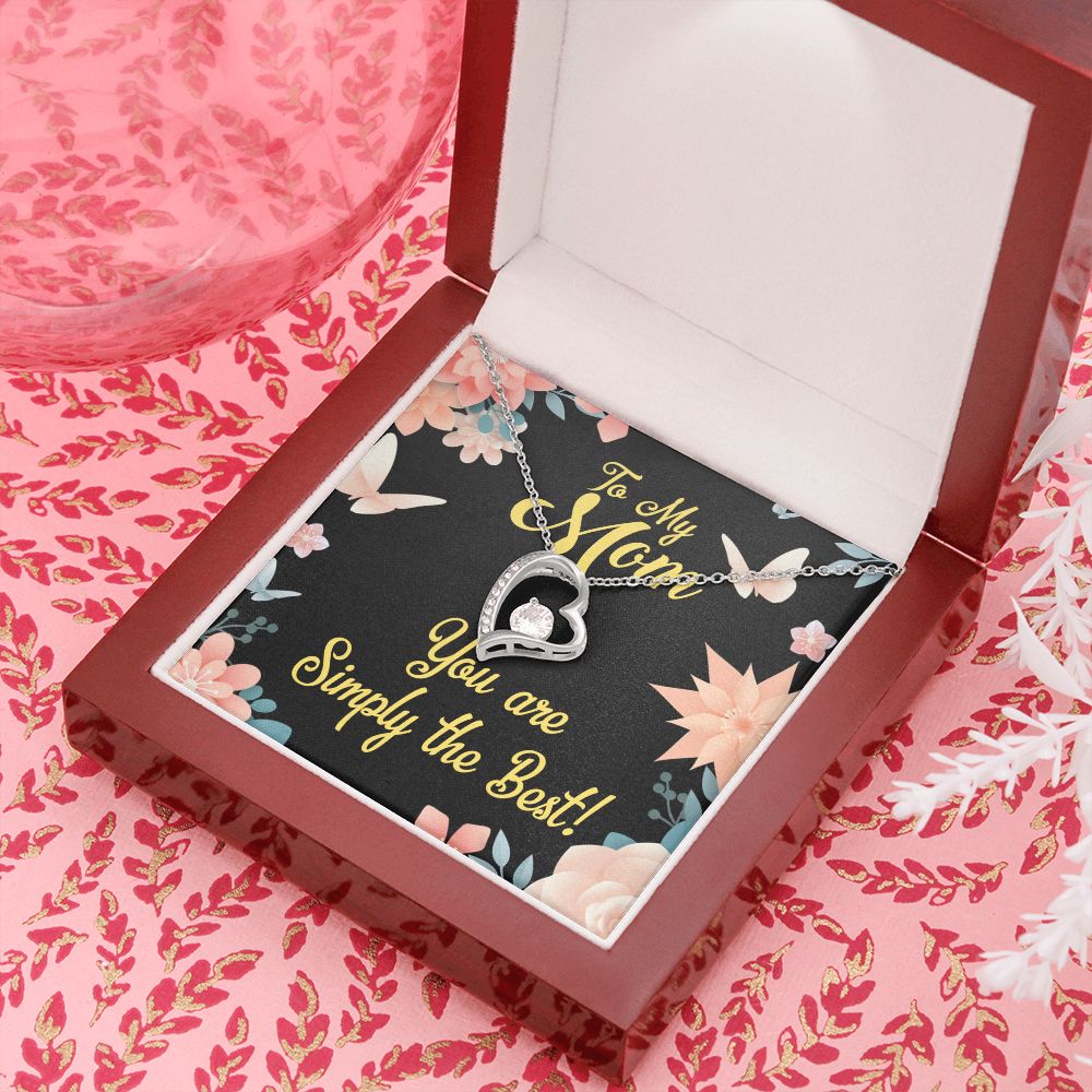 To Mom Simply the Best Forever Necklace w Message Card-Express Your Love Gifts