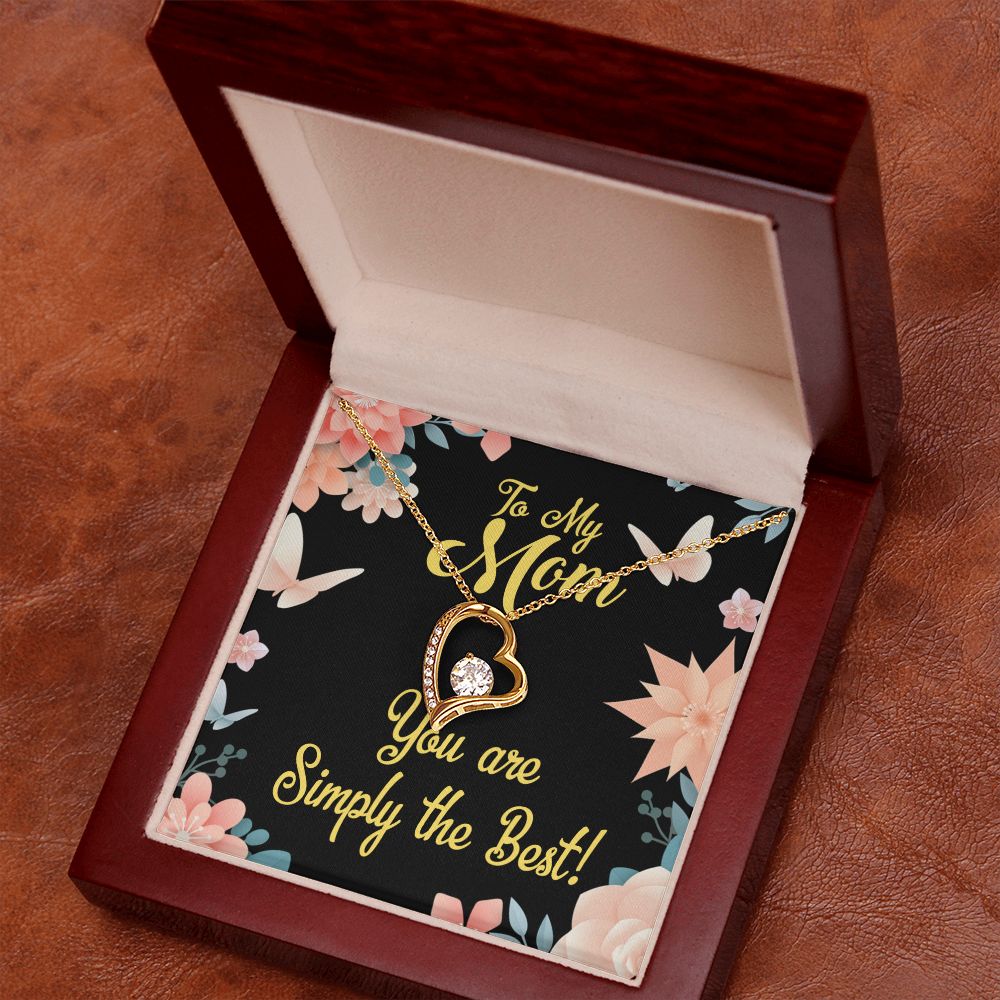 To Mom Simply the Best Forever Necklace w Message Card-Express Your Love Gifts