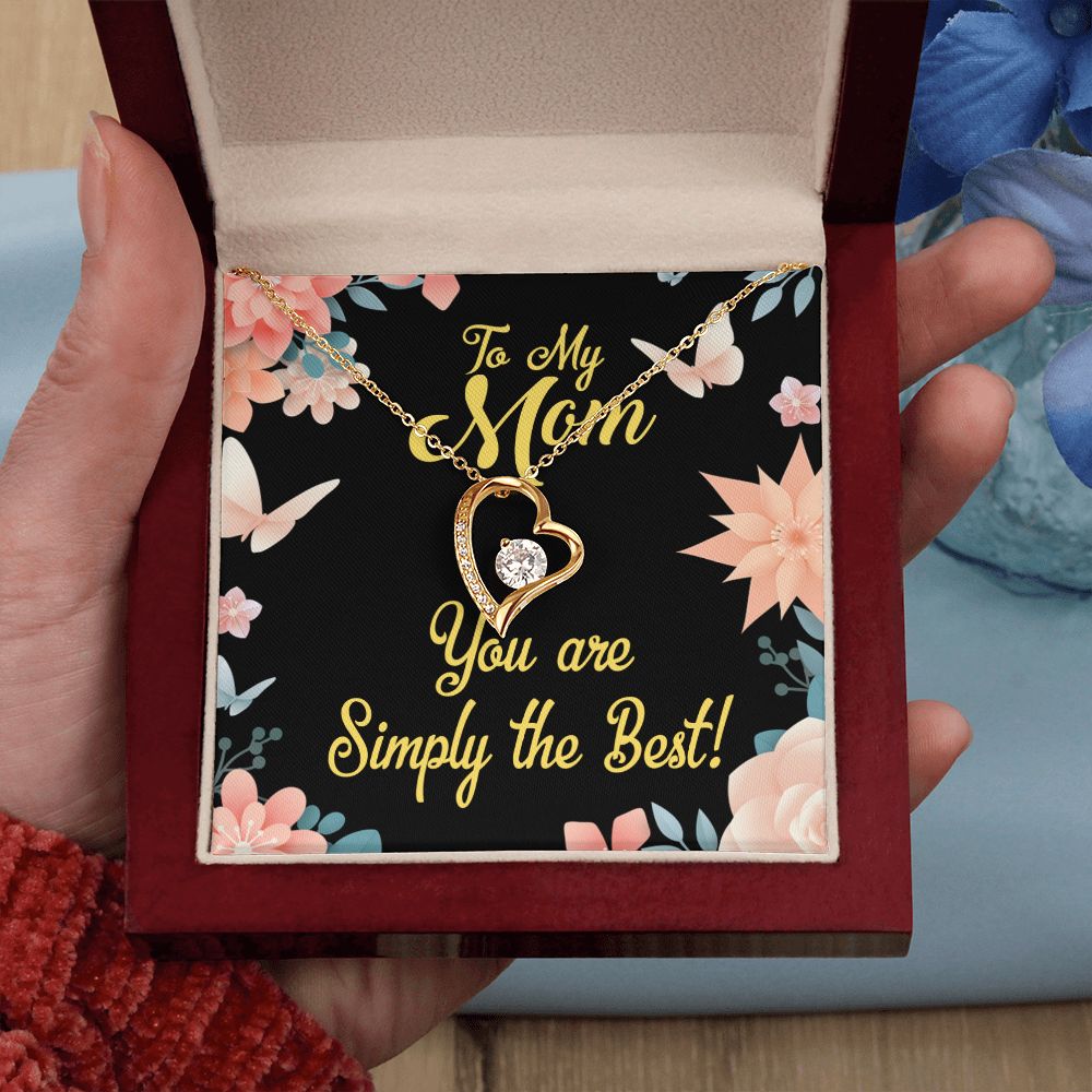 To Mom Simply the Best Forever Necklace w Message Card-Express Your Love Gifts