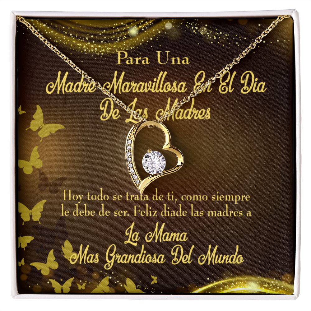 To Mom Spanish Mama Forever Necklace w Message Card-Express Your Love Gifts