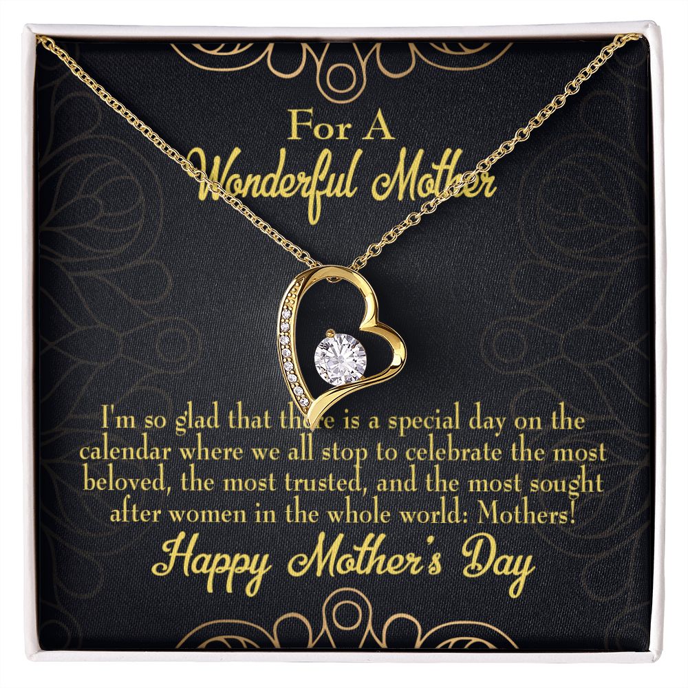To Mom Special Day Forever Necklace w Message Card-Express Your Love Gifts