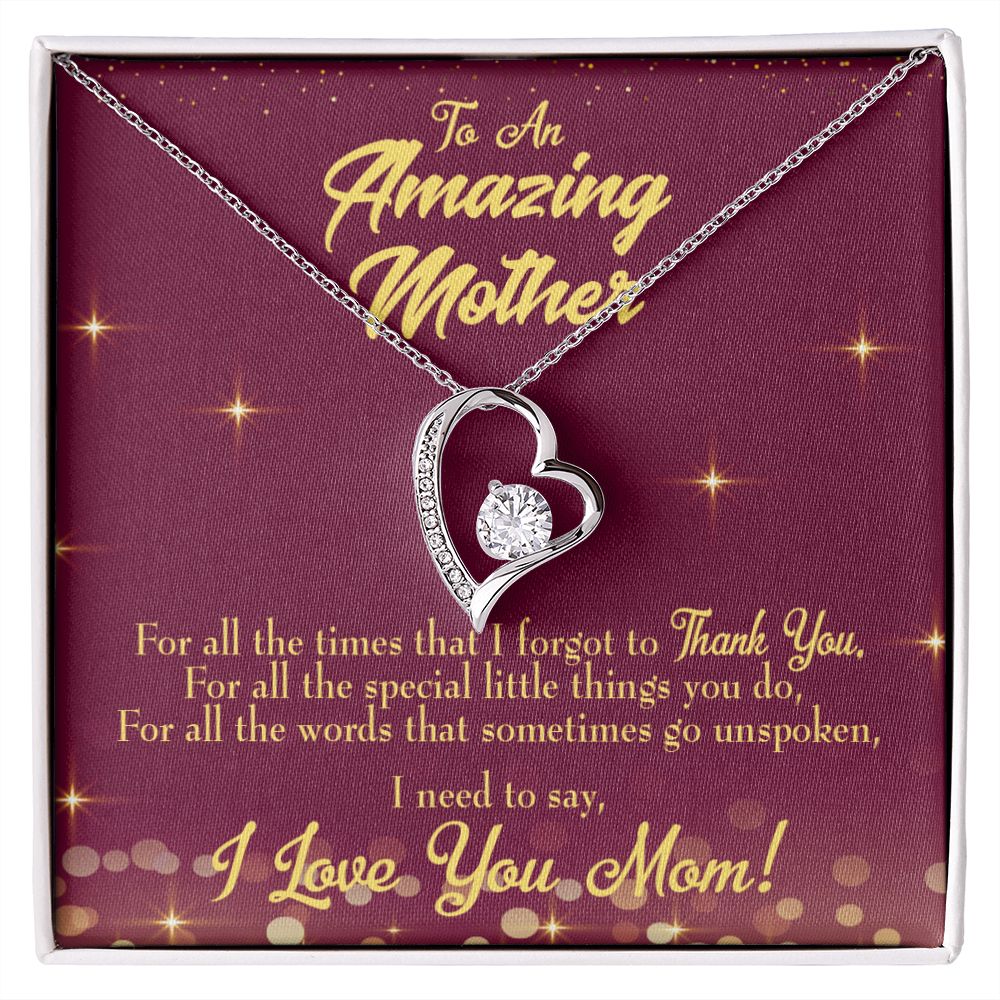 To Mom Special Little Things Forever Necklace w Message Card-Express Your Love Gifts