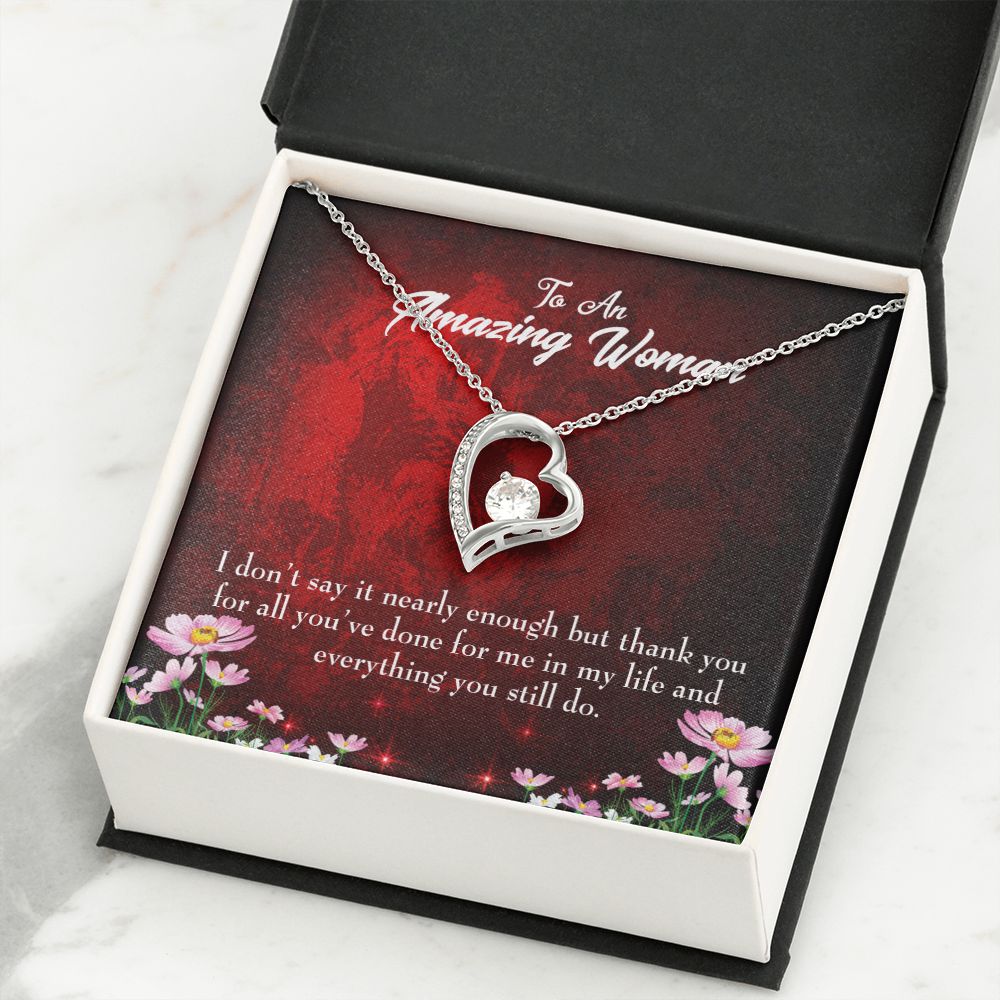 To Mom Thank You Forever Necklace w Message Card-Express Your Love Gifts
