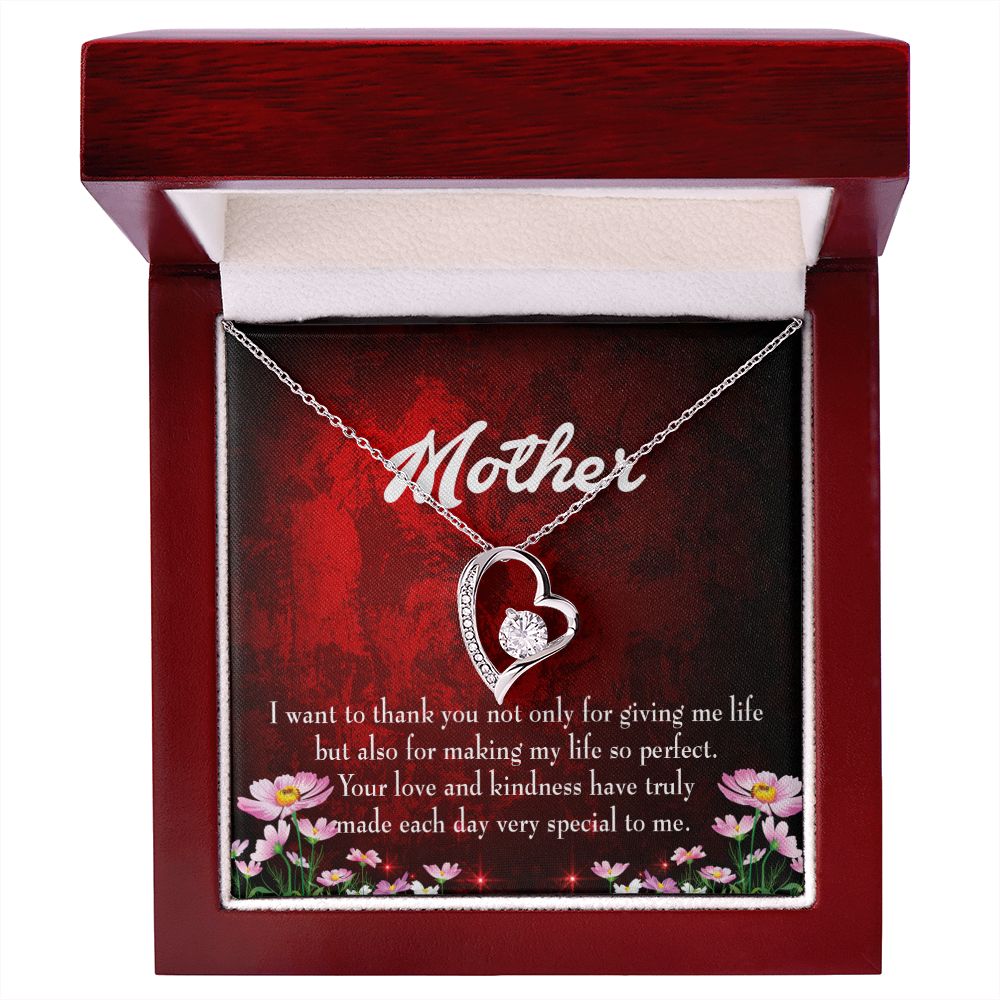 To Mom Thank You Mother Forever Necklace w Message Card-Express Your Love Gifts