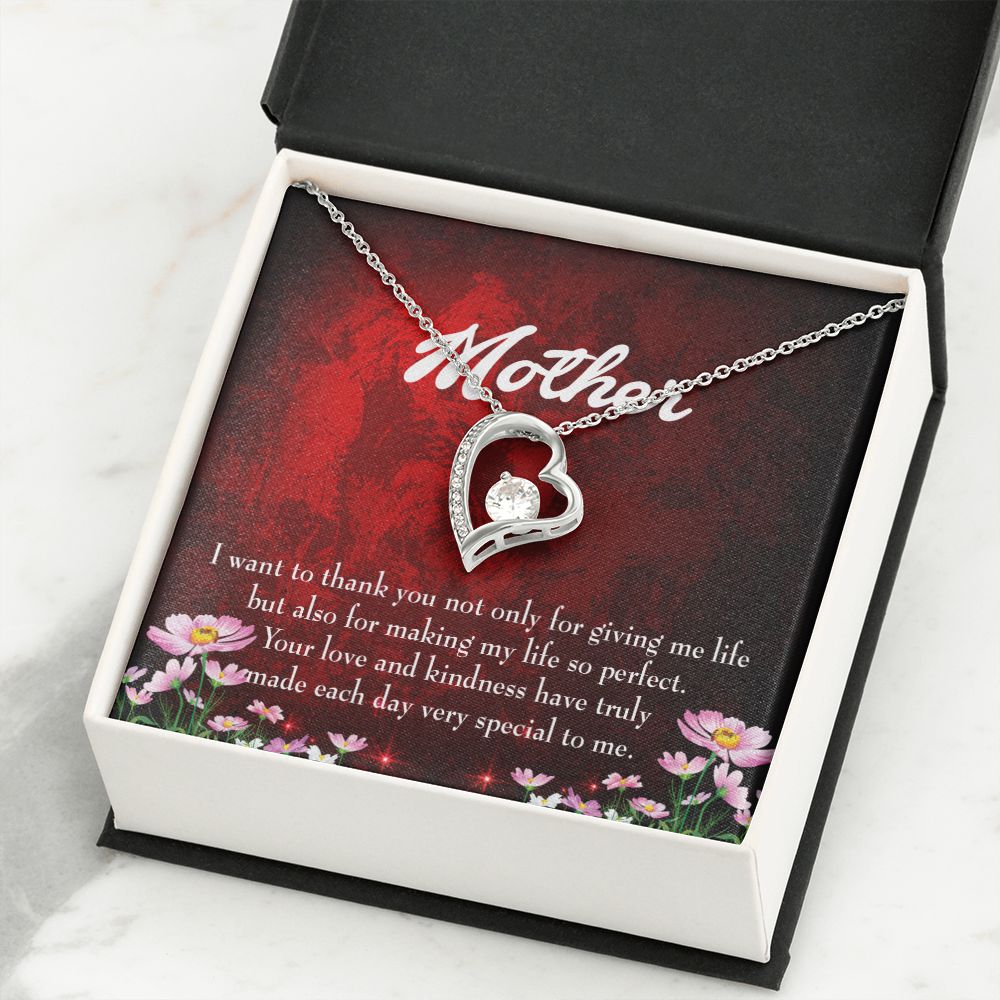 To Mom Thank You Mother Forever Necklace w Message Card-Express Your Love Gifts