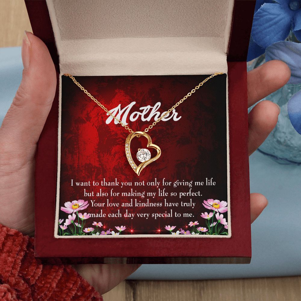 To Mom Thank You Mother Forever Necklace w Message Card-Express Your Love Gifts