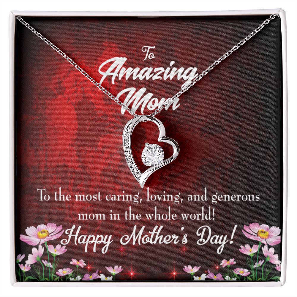 To Mom The Most Caring Forever Necklace w Message Card-Express Your Love Gifts
