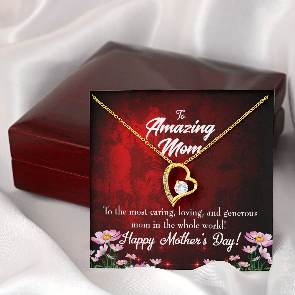 To Mom The Most Caring Forever Necklace w Message Card-Express Your Love Gifts
