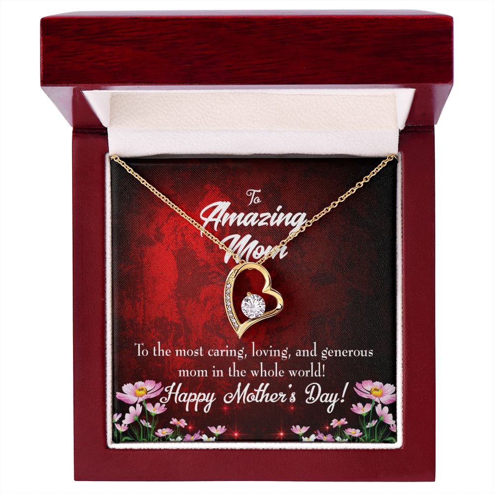 To Mom The Most Caring Forever Necklace w Message Card-Express Your Love Gifts