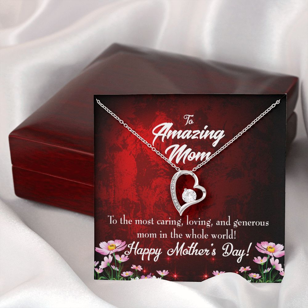 To Mom The Most Caring Forever Necklace w Message Card-Express Your Love Gifts