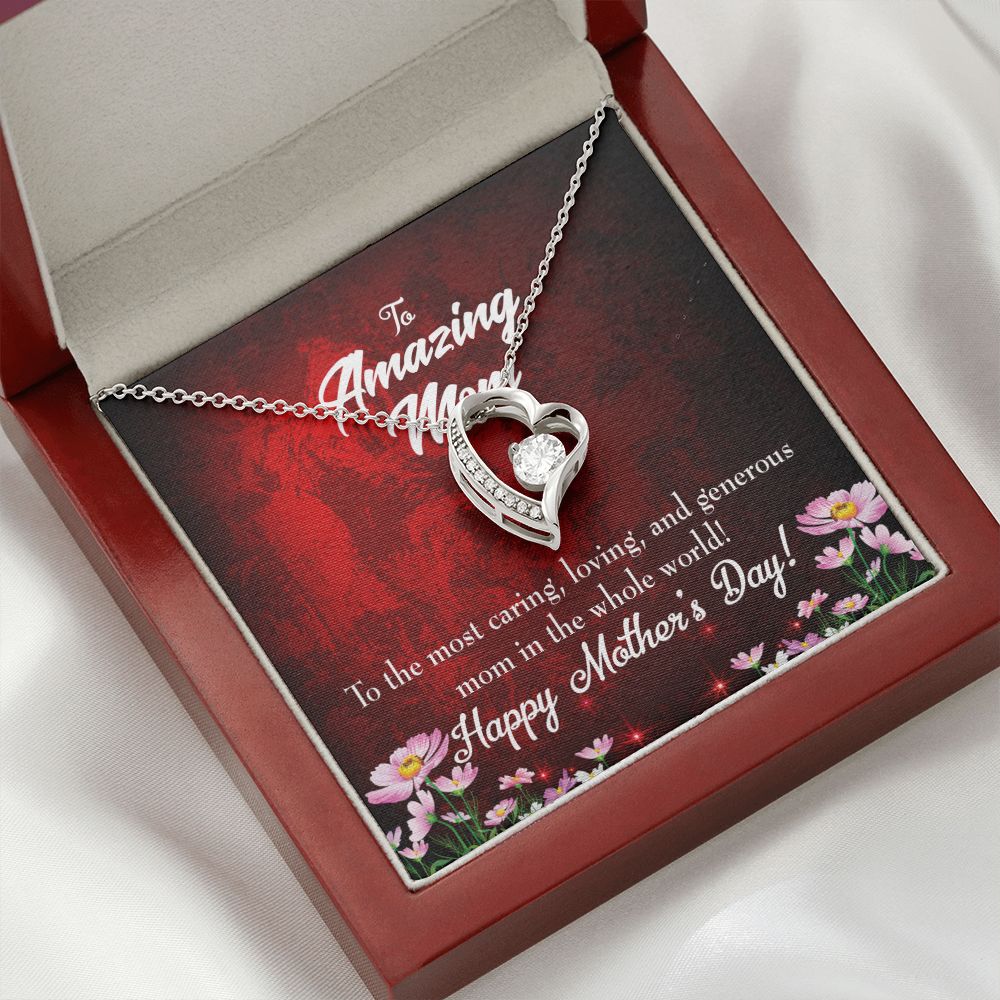 To Mom The Most Caring Forever Necklace w Message Card-Express Your Love Gifts