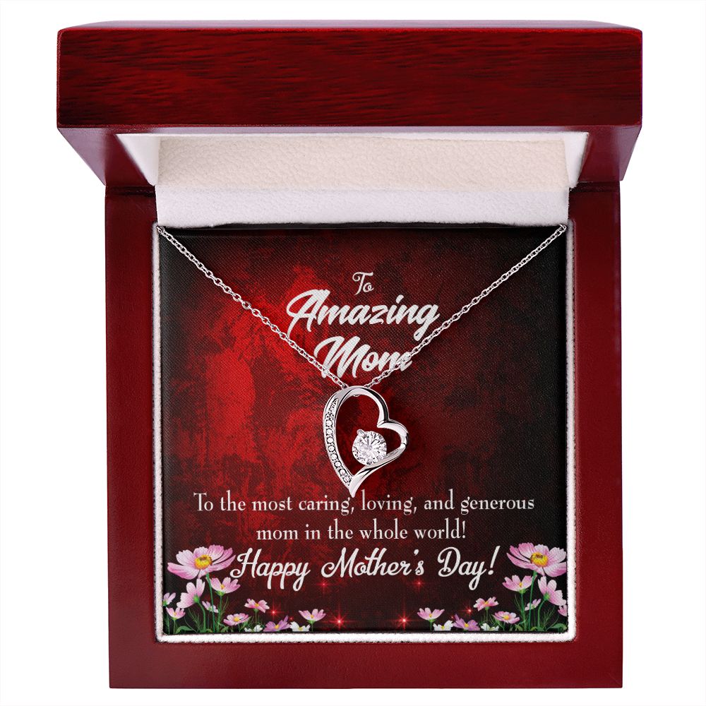 To Mom The Most Caring Forever Necklace w Message Card-Express Your Love Gifts