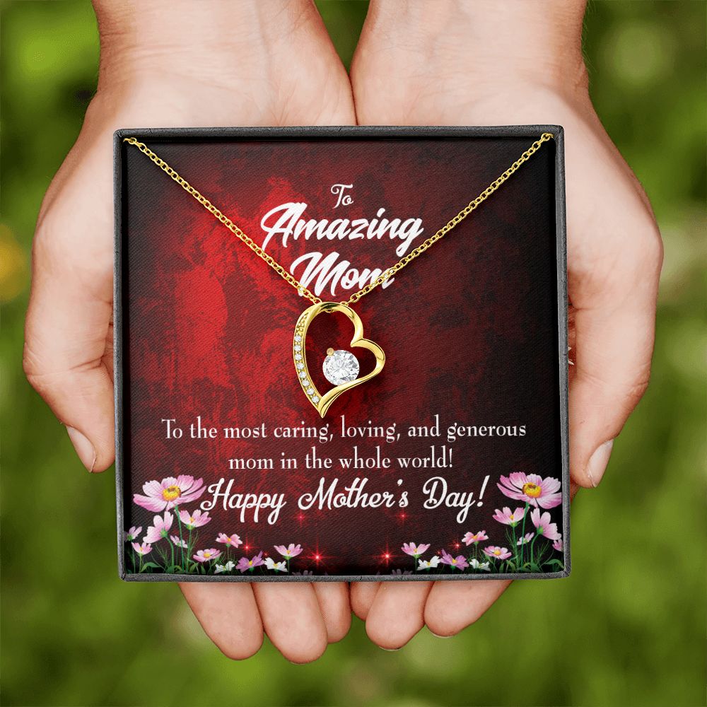 To Mom The Most Caring Forever Necklace w Message Card-Express Your Love Gifts