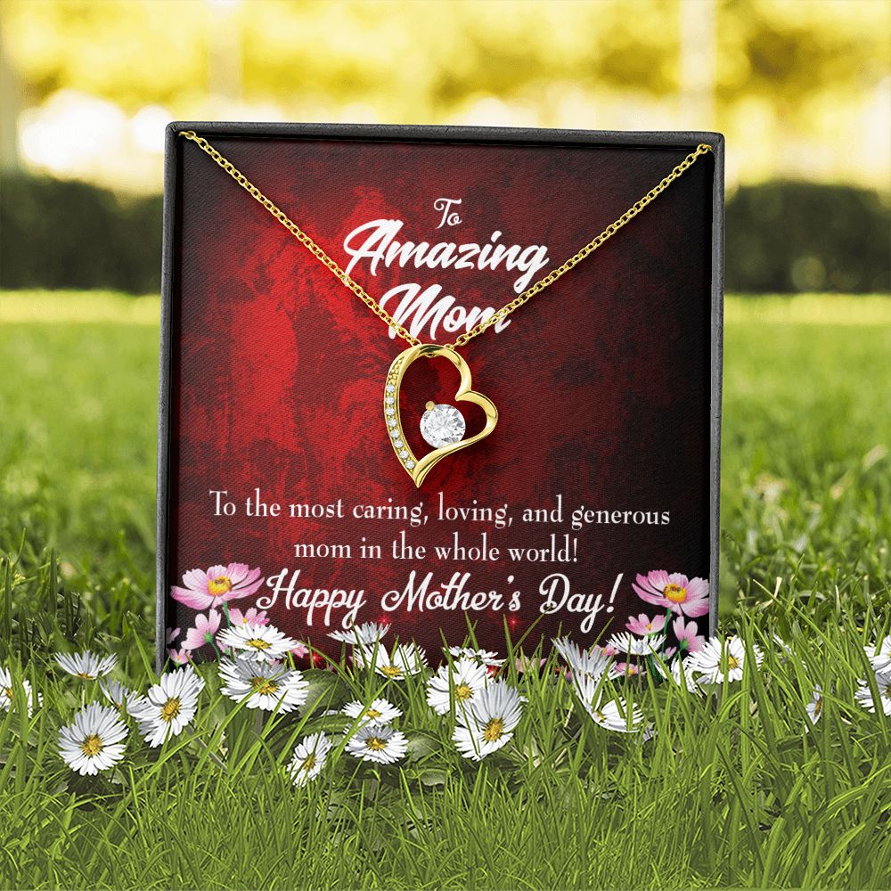 To Mom The Most Caring Forever Necklace w Message Card-Express Your Love Gifts