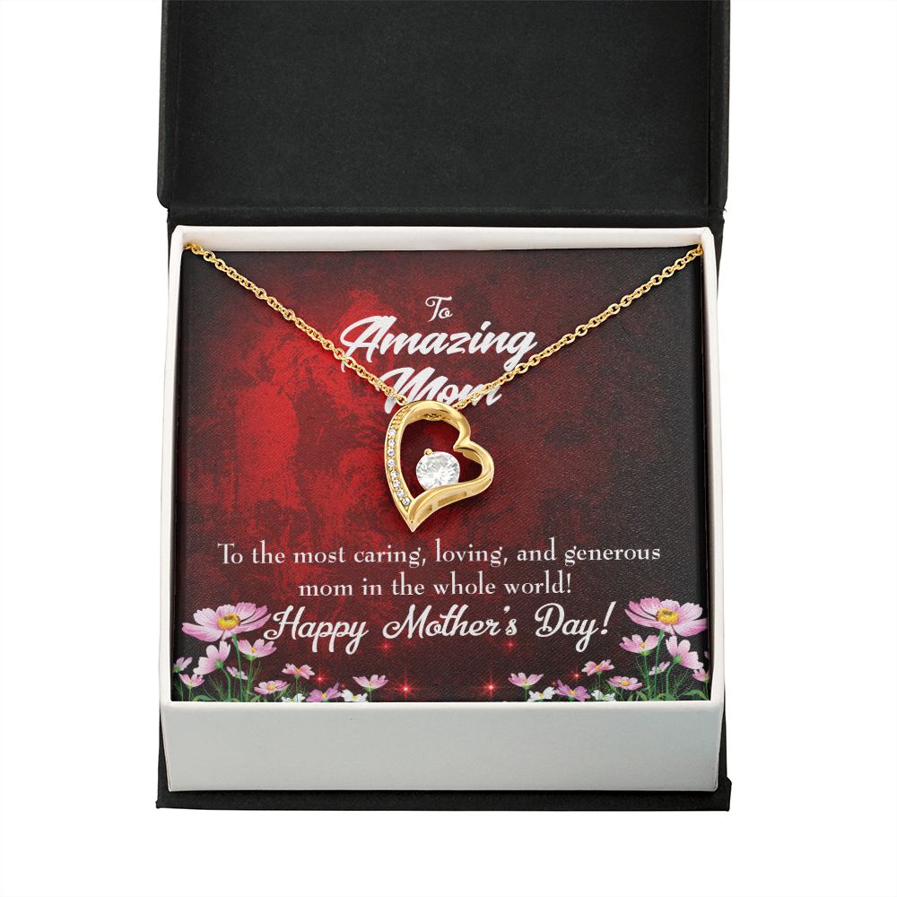 To Mom The Most Caring Forever Necklace w Message Card-Express Your Love Gifts
