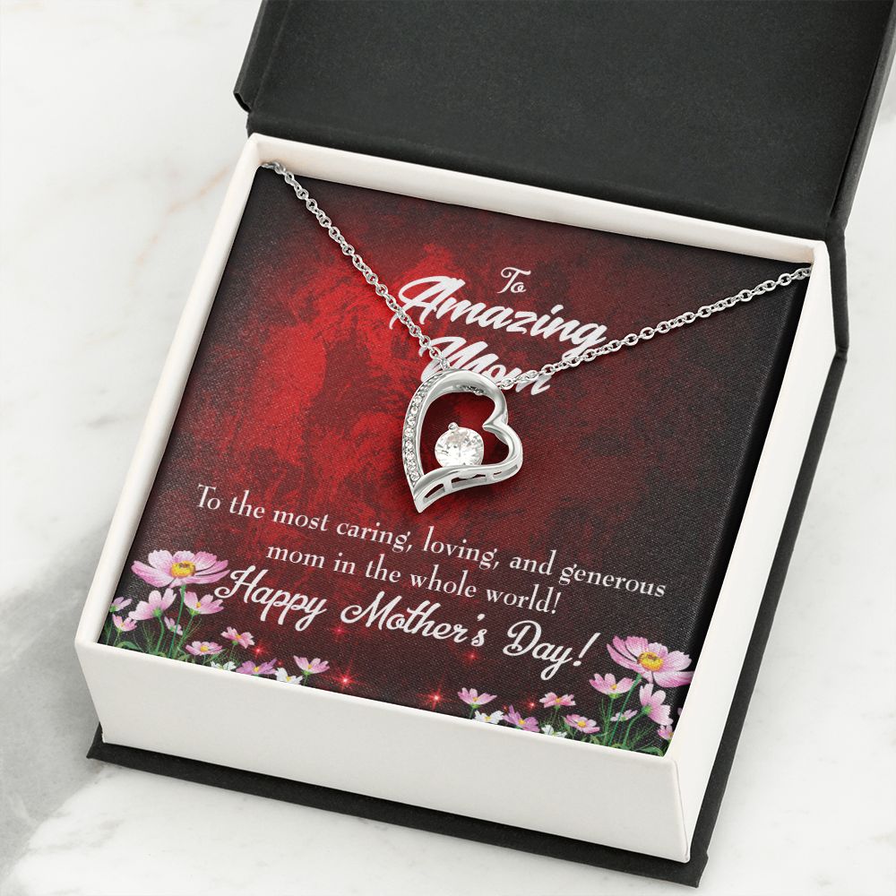 To Mom The Most Caring Forever Necklace w Message Card-Express Your Love Gifts