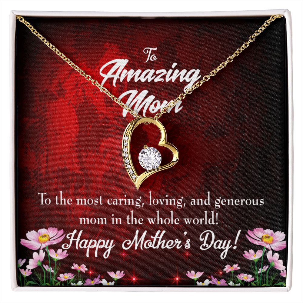 To Mom The Most Caring Forever Necklace w Message Card-Express Your Love Gifts