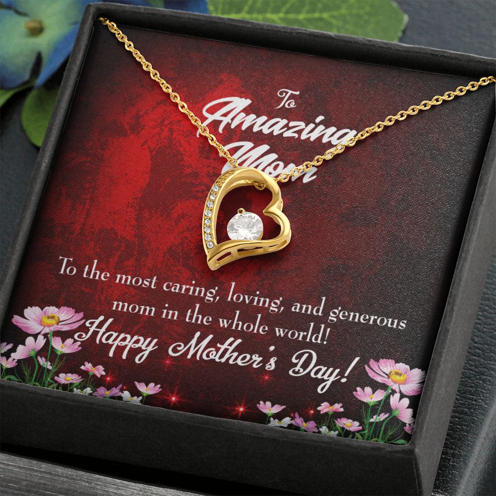 To Mom The Most Caring Forever Necklace w Message Card-Express Your Love Gifts