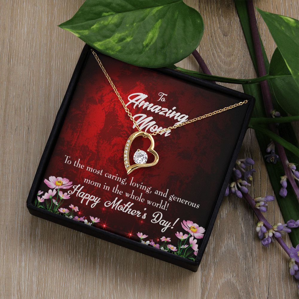To Mom The Most Caring Forever Necklace w Message Card-Express Your Love Gifts