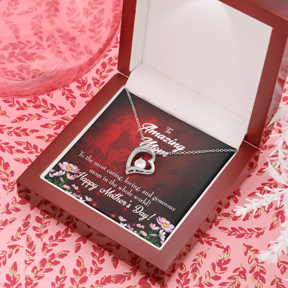 To Mom The Most Caring Forever Necklace w Message Card-Express Your Love Gifts