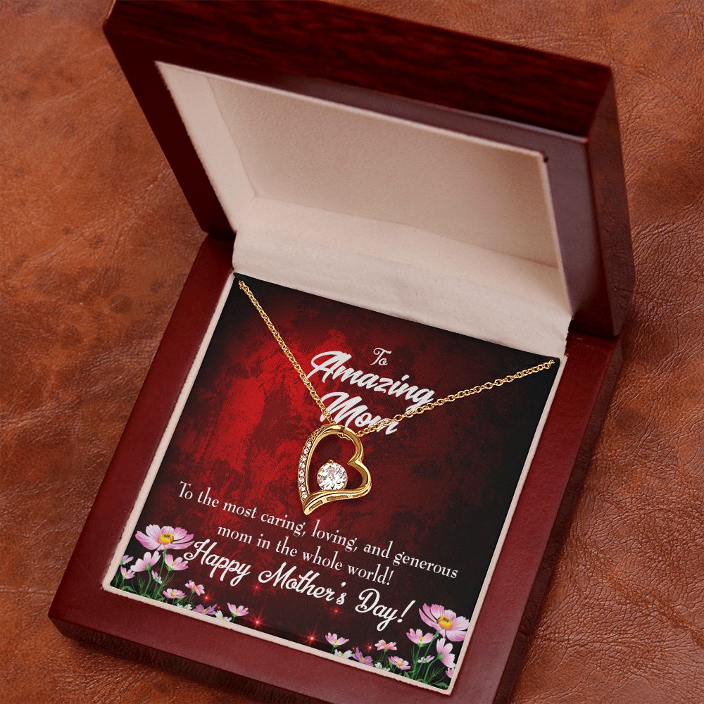 To Mom The Most Caring Forever Necklace w Message Card-Express Your Love Gifts