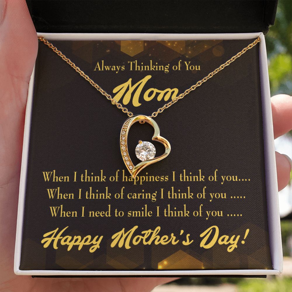 To Mom Thinking of You Forever Necklace w Message Card-Express Your Love Gifts