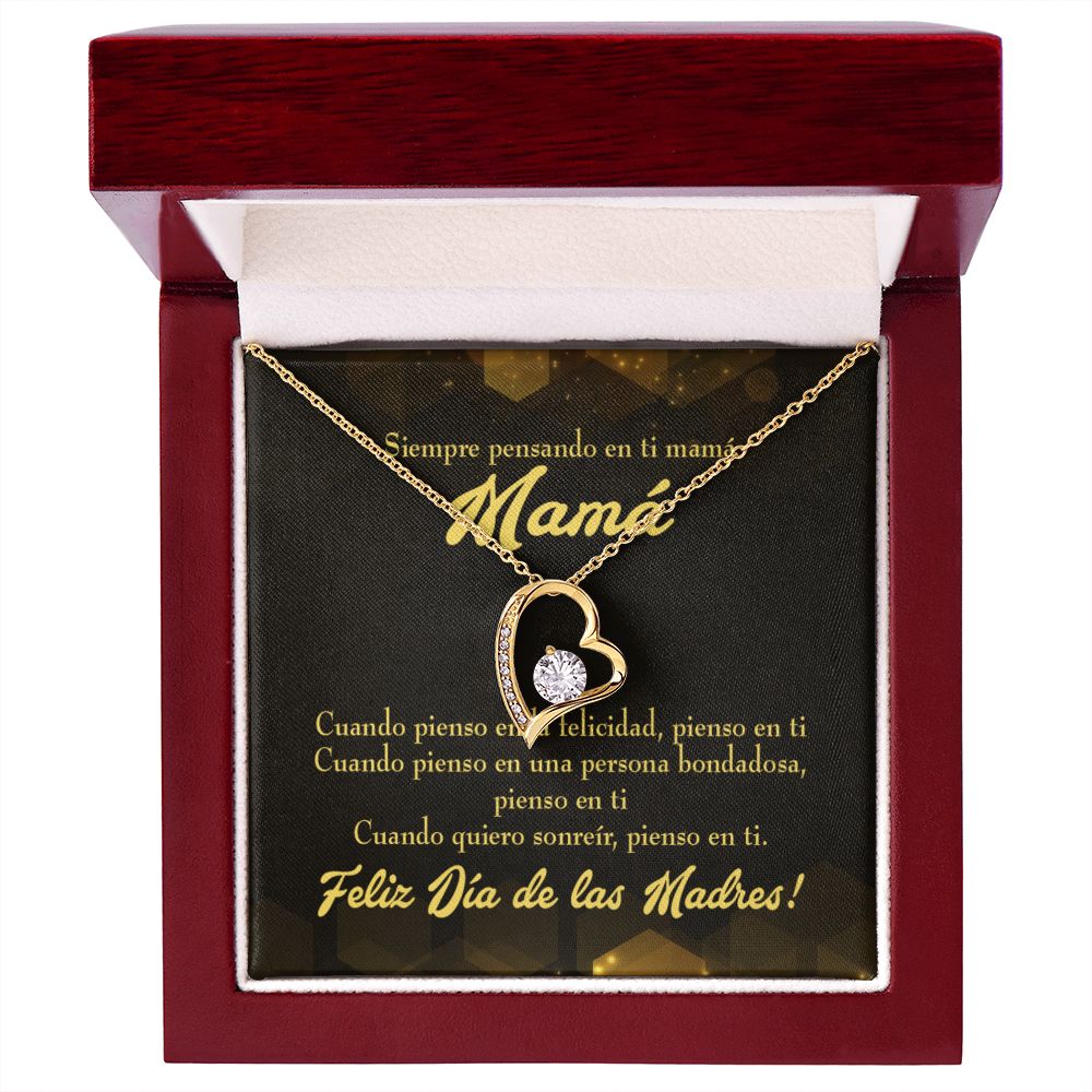 To Mom Thinking of You Spanish Forever Necklace w Message Card-Express Your Love Gifts
