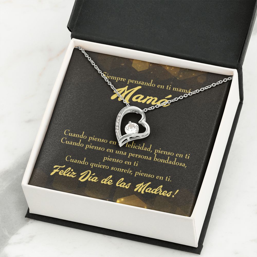 To Mom Thinking of You Spanish Forever Necklace w Message Card-Express Your Love Gifts