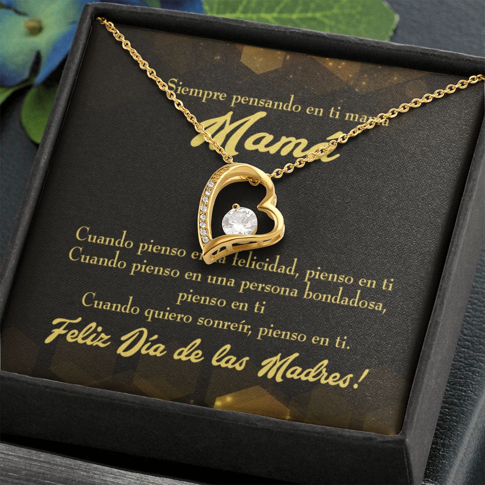 To Mom Thinking of You Spanish Forever Necklace w Message Card-Express Your Love Gifts