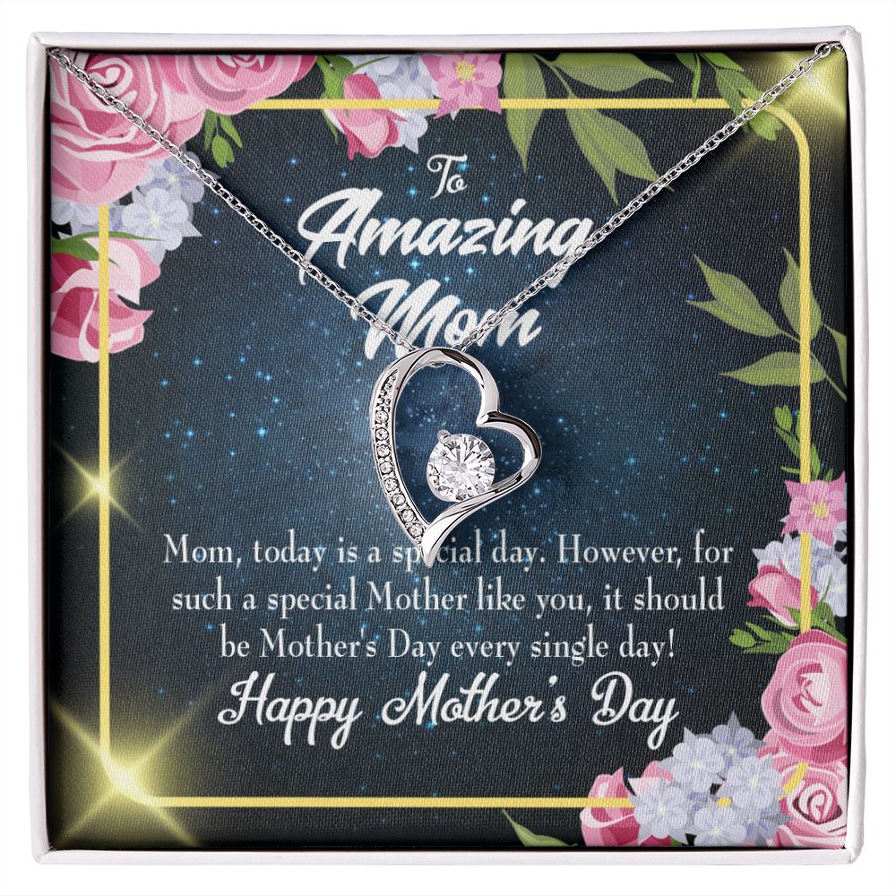 To Mom Today Special Day Forever Necklace w Message Card-Express Your Love Gifts