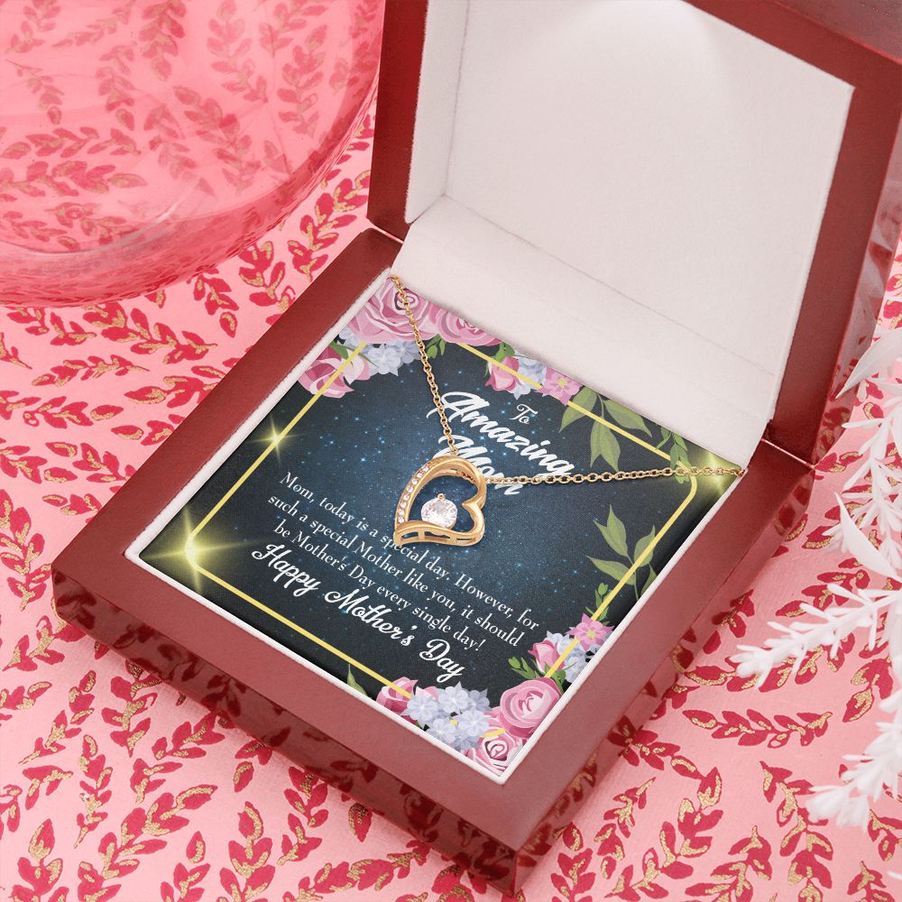 To Mom Today Special Day Forever Necklace w Message Card-Express Your Love Gifts