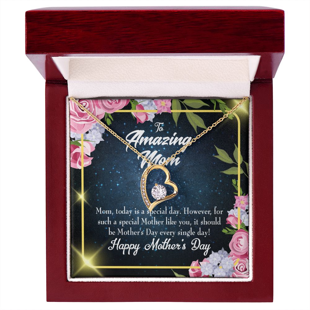 To Mom Today Special Day Forever Necklace w Message Card-Express Your Love Gifts