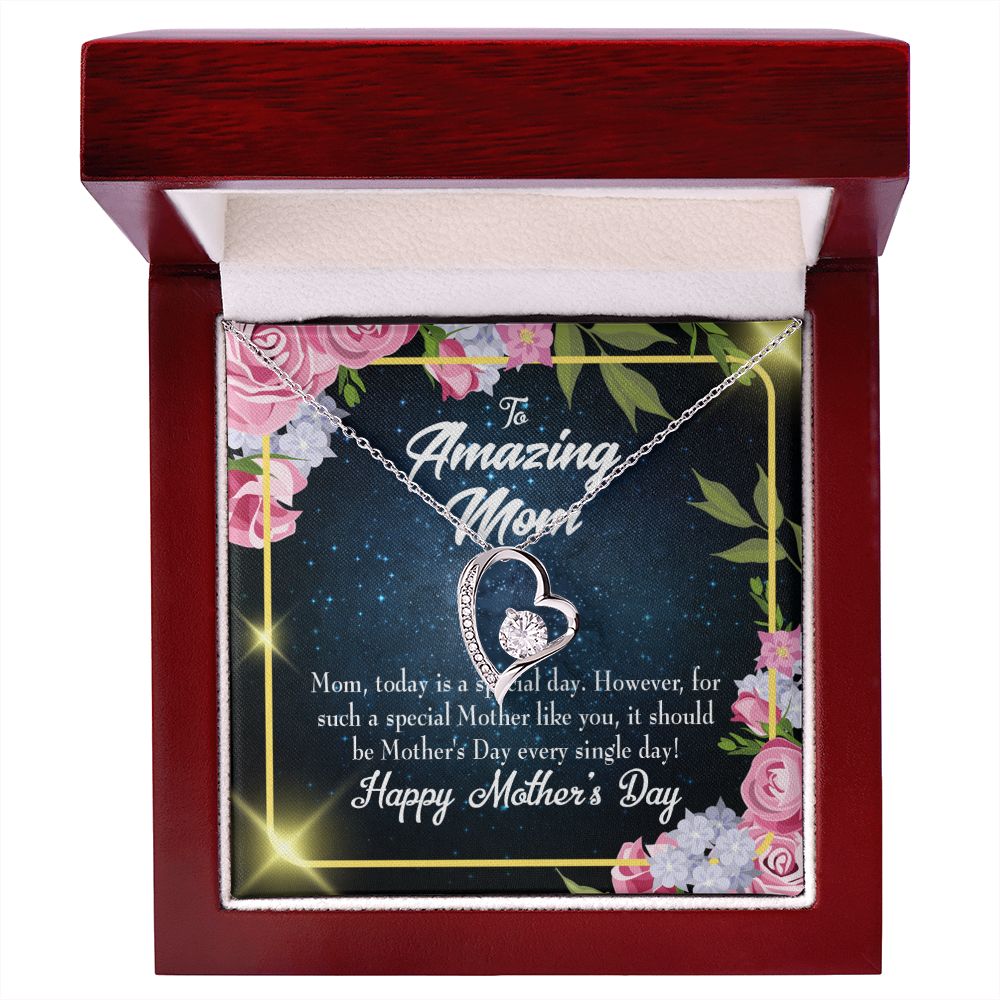 To Mom Today Special Day Forever Necklace w Message Card-Express Your Love Gifts