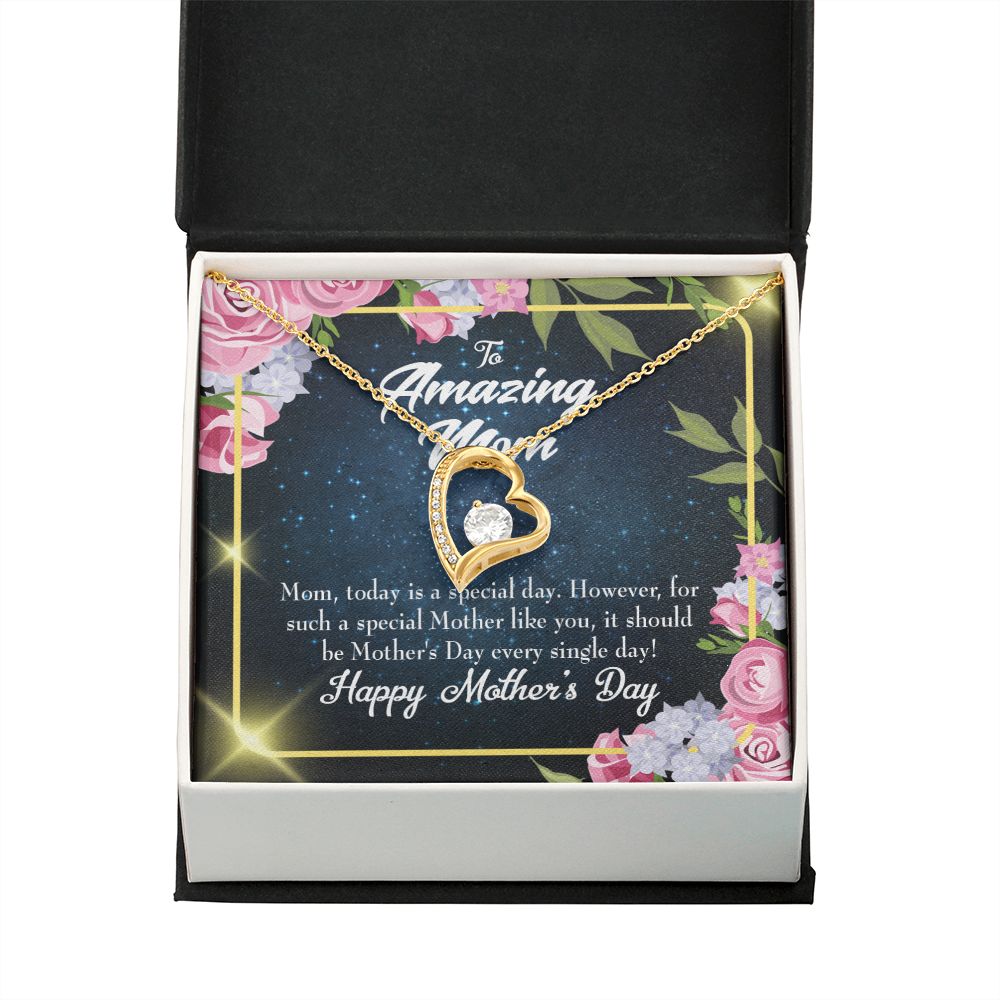 To Mom Today Special Day Forever Necklace w Message Card-Express Your Love Gifts
