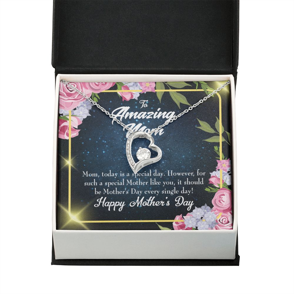 To Mom Today Special Day Forever Necklace w Message Card-Express Your Love Gifts