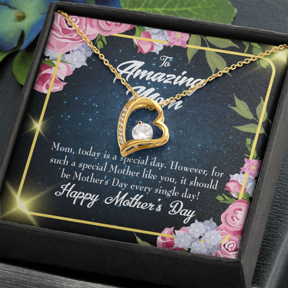 To Mom Today Special Day Forever Necklace w Message Card-Express Your Love Gifts