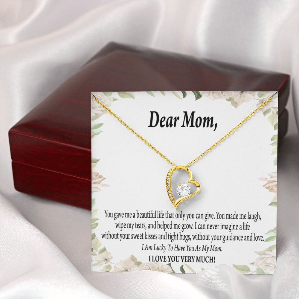 To Mom Unique Present For Mom Forever Necklace w Message Card-Express Your Love Gifts