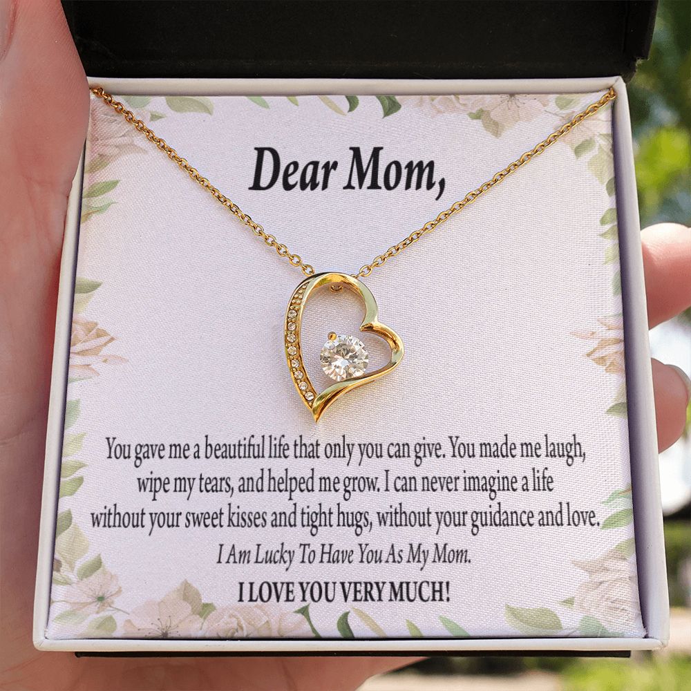 To Mom Unique Present For Mom Forever Necklace w Message Card-Express Your Love Gifts