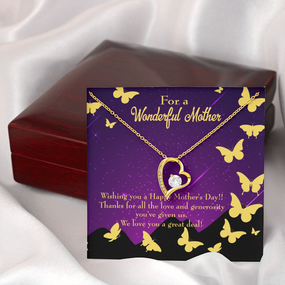 To Mom We Love Forever Necklace w Message Card-Express Your Love Gifts