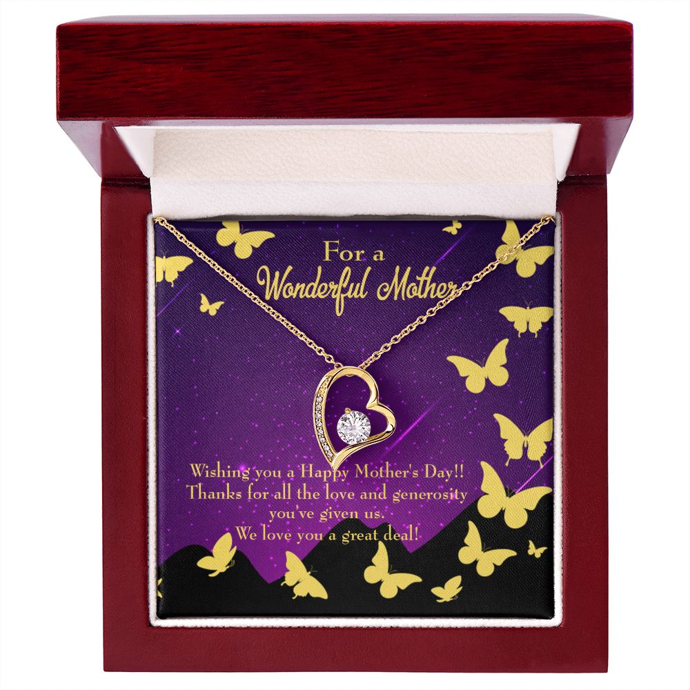 To Mom We Love Forever Necklace w Message Card-Express Your Love Gifts
